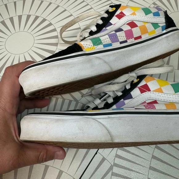 Vans Old Skool Rainbow Checkerboard Skate Shoe Men’s 4.5 Women’s 6 - Picture 5 of 10